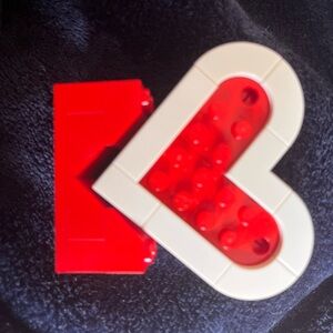 LEGO Red and White Heart Brick